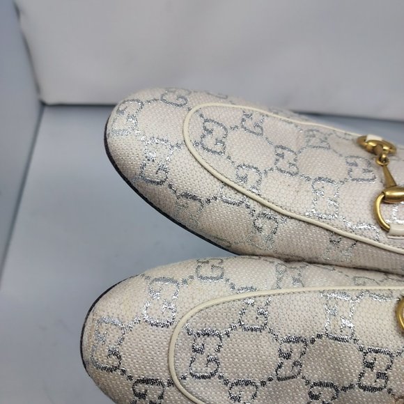 Gucci Cream and Silver Mules with Gold Detail - Picture 11 of 12